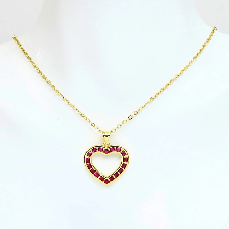 10 Шт Ожерелье с подвеской в форме радужного сердца, Ювелирное ожерелье из 18-каратного Золота, Модный Женский Ювелирный Подарок 52294
