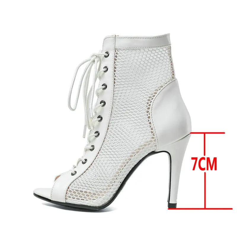2023 Женские босоножки Модные, сексуальные, на тонком высоком каблуке Элегантные женские ботинки и ботильоны Летние женские полусапожки для бальных танцев