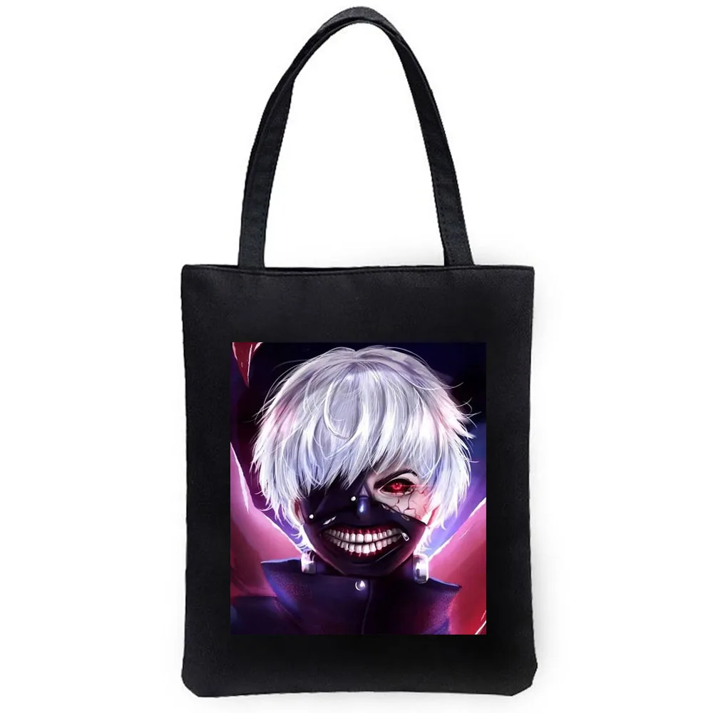 Kaneki Ken Аниме Tokyo Ghoul Япония Сумки-тоут, женская холщовая сумка для покупок через плечо