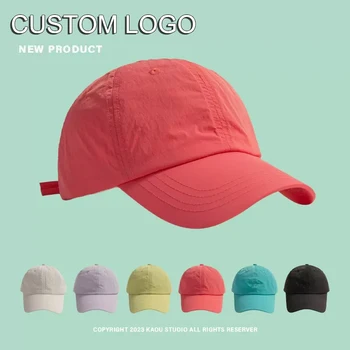 Летний солнцезащитный козырек, Женские шляпы ярких цветов, Логотип на заказ, Однотонные быстросохнущие бейсболки, Мужские универсальные солнцезащитные шляпы для путешествий на открытом воздухе