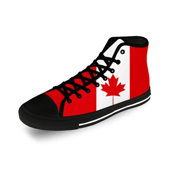 Флаг Канады Красный Клен Горячая Забавная Повседневная Ткань С 3D Принтом, Парусиновая Обувь с высоким берцем, Мужские И Женские Легкие Дышащие Кроссовки