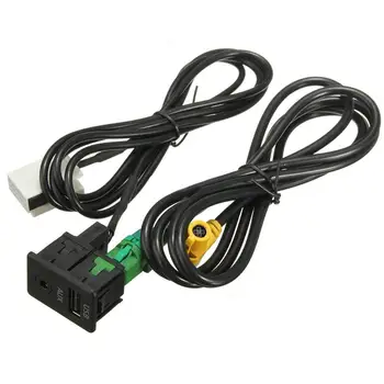 Переключатель + кабельный адаптер USB Aux Переключатель и USB кабельный адаптер для BMW 3 5 серии E87 E90 E91 E92 X5 X6 Черный