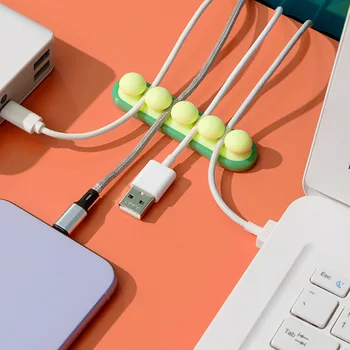 Органайзер для проводов наушников, держатель провода для передачи данных телефона, Силиконовый органайзер для USB-кабелей, Держатель кабеля для мыши, Аккуратный кабель для проводки на рабочем столе