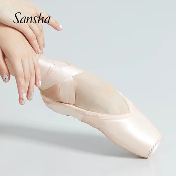 Балетные пуанты Sansha Серия La Pointe, простроченные спереди, бледно-розовые танцевальные туфли для балерин, женские NO7HSL