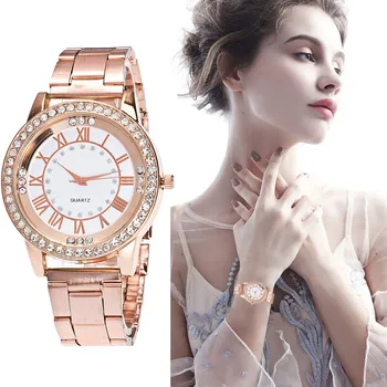 Роскошные женские кварцевые часы с простым циферблатом из нержавеющей стали Повседневные наручные часы clockes для женщин New Montre Femme 2023