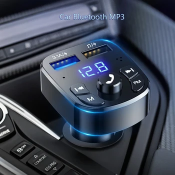 Автомобильная Громкая связь 5.0 Bluetooth FM-Передатчик MP3 Музыкальный Плеер Светодиодный Дисплей 3.1A Двойное Автомобильное Зарядное Устройство USB С Поддержкой U-диска