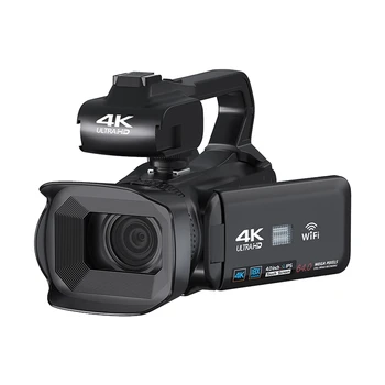 Камера видеомагнитофона 4K, 64-мегапиксельная видеокамера для трансляции на Youtube, профессиональная цифровая камера с поворотным 4,0-дюймовым сенсорным экраном