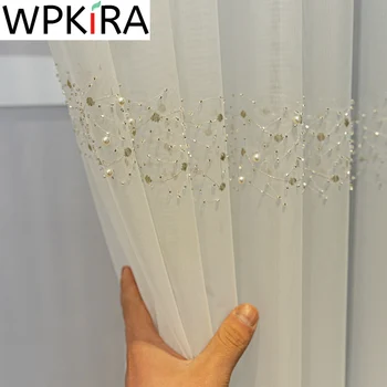 Тюлевая занавеска French Light серии Luxury Pearl для гостиной Спальни принцессы из прозрачной сетчатой вуали для обработки окон Rideaux ZH452F