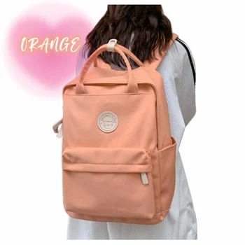 ОРАНЖЕВЫЙ / Модный рюкзак, Водонепроницаемая Милая женская школьная сумка для ноутбука, студенческий рюкзак Kawaii Girl для колледжа, дорожный рюкзак
