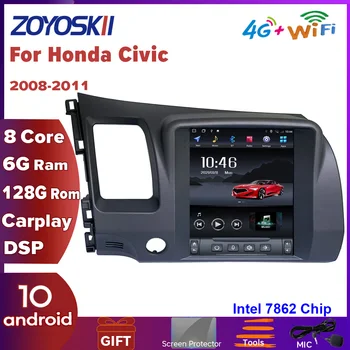 ZOYOSKII Android 10 os 10,4-дюймовый вертикальный экран автомобильного радио GPS Bluetooth навигационный плеер для правого левого Honda Civic 2008-2011