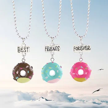 Ожерелье Пончик Кулон дружбы Лучшие ожерелья для девочек Браслеты для девочек Друг Лучший Набор для детей Друзья для детей Игрушки Kid Forever