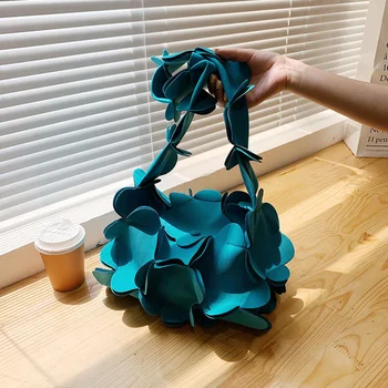 Женская сумка, Корейское винтажное ведро с 3D-цветами, модные милые сумки через плечо, маленькая свежая универсальная сумка для девочек, эстетичная