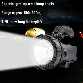 Мощный прожекторный фонарик, водонепроницаемый многофункциональный Мощный перезаряжаемый светодиодный фонарик, Сигнальная лампа, портативный светильник