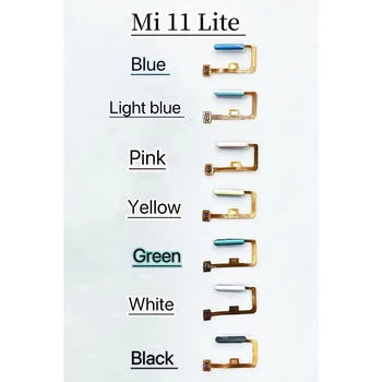 Для Xiaomi Mi 11 Mi11 Lite Датчик отпечатков пальцев Клавиша возврата домой Кнопка меню Гибкий ленточный кабель Черный Белый Синий Зеленый