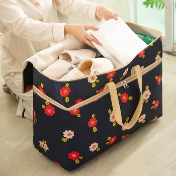Портативная пылезащитная сумка для хранения багажа, двухслойная, большой емкости, Сумка для отделки одежды, Одеяло из ткани Оксфорд, Упаковочная сумочка