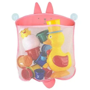 1 шт. Прочная детская корзина большой емкости 35*39 см, сетчатая сумка для ванной с мультяшными животными, Органайзеры для домашнего хранения, сумки для игрушек для ванной