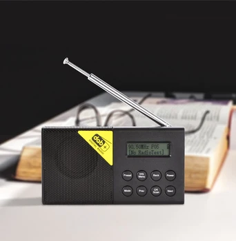 Портативное автомобильное цифровое радио, совместимое с Bluetooth 5.0, портативное для домашнего офиса с 2,4-дюймовым ЖК-дисплеем, стерео DAB FM-аудиоплеер
