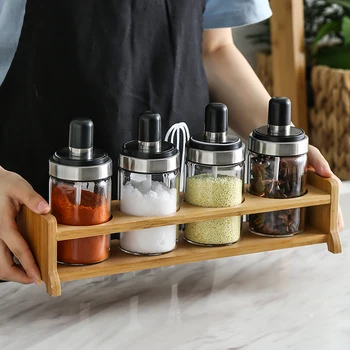 Японский кухонный стеклянный влагостойкий набор для приправ, креативный бытовой герметичный набор для приправ, солонка, бутылка для приправы для перца