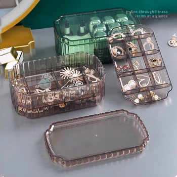 3-х слойная шкатулка для ювелирных изделий, легкий роскошный прозрачный органайзер, Пылезащитный Водонепроницаемый Футляр для хранения ожерелья, серег и колец для женщин