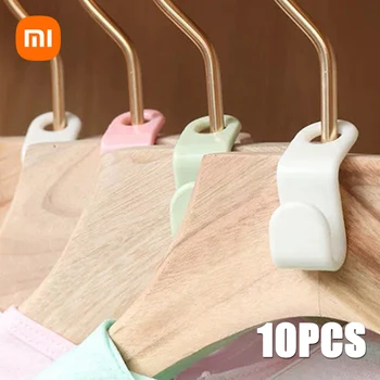 Xiaomi 10шт Мини-вешалка для одежды для соединительных крючков для шкафа, Каскадный Пластиковый Шкаф, Органайзер для пальто, Держатель для вешалки, Экономия места