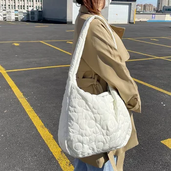 Стеганая женская сумка-тоут, сумки через плечо, сумки-мессенджеры большой емкости, женские сумки, сумочка с хлопчатобумажной подкладкой, сумочка на осень-зиму