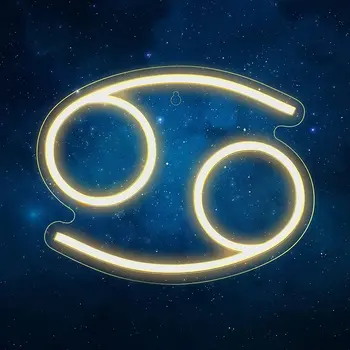 Знак Зодиака гороскопа, Рак Неоновые вывески для декора стен, Неоновая подсветка созвездий с питанием от USB, Астрологические подарки на день рождения