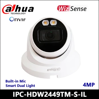 Новая Интеллектуальная Сетевая камера Dahua 4MP Smart Dual Light с Фиксированным фокусным расстоянием в глазном Яблоке WizSense IPC-HDW2449TM-S-IL со Встроенным микрофоном и Теплым освещением