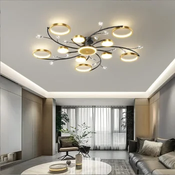 Люстры Роскошный Хрусталь 2023 Потолочный светильник для гостиной Современная Интеллектуальная Светодиодная спальня Столовая Лампы для внутреннего оформления Jianyue