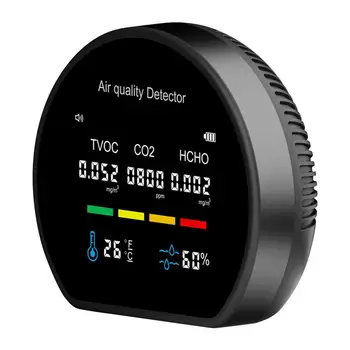 Воздушный монитор CO2 Детектор углекислого газа Настенный тестер датчика качества воздуха Монитор температуры и влажности для домашней теплицы