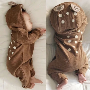 Корейская милая одежда для малышей, шапочка с оленем, пальто для новорожденных, весенняя одежда для маленьких девочек