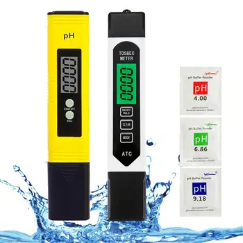 Цифровой ЖК-PH-метр Ручка TDS EC Чистота воды PPM Тестер температуры Инструмент