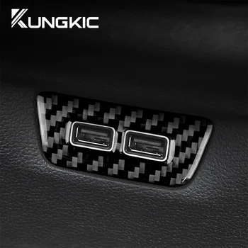 Практичная Наклейка Из Настоящего Углеродного Волокна Для Volkswagen VW Golf 8 MK8 2020-2023 Задняя USB-Рамка Аксессуары Для Внутренней Отделки