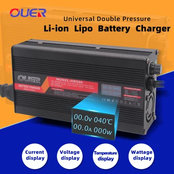Зарядное устройство для литиевой батареи 42 В 10А с OLED-дисплеем в долларах США за 10 секунд Источник питания электрического велосипеда и скутера 36 В 37 В