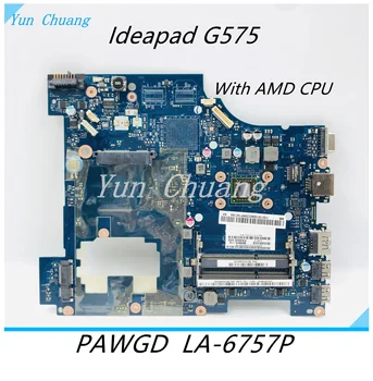 Материнская плата PAWGD LA-6757P для ноутбука Lenovo Ideapad G575 Материнская плата с процессором AMD DDR3 100% тестовая работа