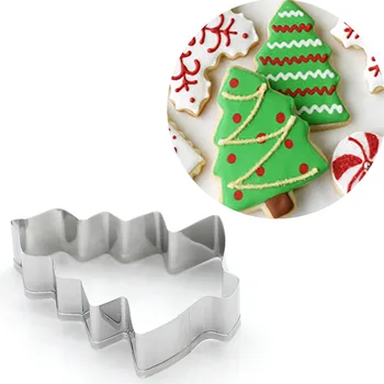 Инструменты для торта своими руками из нержавеющей стали Рождественская елка Форма для печенья Инструменты для моделирования сахара для переворачивания Рождественской елки