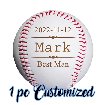 Предложение о Хоумране Бейсбольный Жених На Предъявителя Подарочного Кольца Лучший мужчина Персонализированные Бейсбольные Мячи Ручной Работы PU Soft Customized Baseball