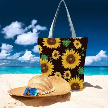 Женская холщовая сумка suower, женская повседневная сумка-тоут, Многоразовая хлопковая пляжная сумка для покупок большой емкости