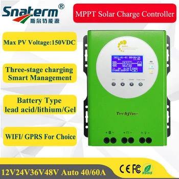 MPPT 40A 60A 12V 24V 36V 48V Автоматический контроллер заряда солнечной батареи с функцией LCD wifi GPRS максимальный фотоэлектрический вход 150VDC для литиевой батареи