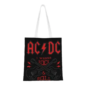 Модные сумки для покупок AC DC Rock And Roll Band с принтом, холщовые сумки через плечо, австралийская музыкальная сумка в стиле хэви-метал