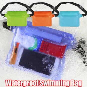 3-Слойная Водонепроницаемая сумка для плавания, Прозрачная сумка для защиты от сухого воздействия под водой, герметичная сумка для дрейфа, Пляжная поясная сумка для плавания