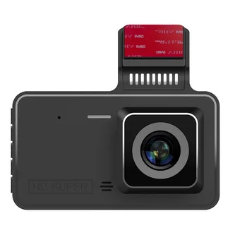 Автомобильный видеорегистратор с 4-дюймовыми передней и задней камерами, видеорегистратор для вождения автомобиля с поддержкой карты памяти 32G