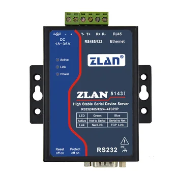 С изолированным промышленным последовательным сервером RS232/RS485/RS422 к Ethernet ZLAN5143I