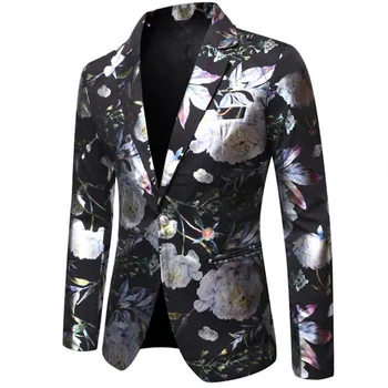 Мужской костюм, блейзер, мужская приталенная куртка с принтом, винтажные костюмы, модное роскошное вечернее свадебное платье, сценические костюмы для певцов S-3XL