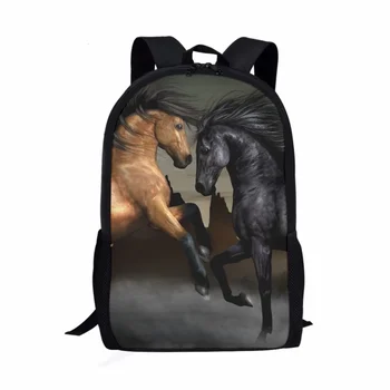 Кавайный рюкзак с 3D принтом лошади, школьные сумки для мальчиков и девочек, рюкзак для детей, Студенческая сумка для книг, дорожная сумка, модная сумка