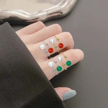 Кольца с имитацией Агата для женщин, Изысканное Кольцо на указательный палец с регулируемым отверстием, Модные украшения в стиле хип-хоп, Подарки Anillos Mujer