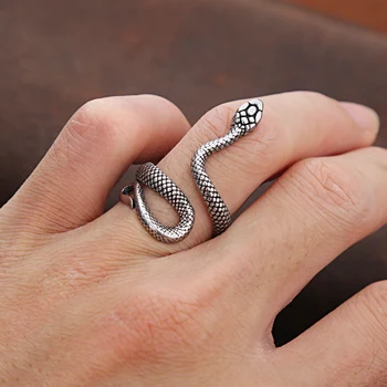 Кольца со змеями в готическом стиле для мужчин и женщин, Открывающееся Регулируемое кольцо из нержавеющей стали, ювелирные изделия в стиле рок-панк, Ветряные Байкерские украшения, Бесплатные Покупки