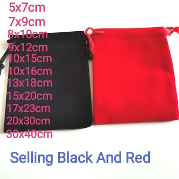 Красные и черные мешочки Подарочные пакеты Фланелевая сумка на шнурке Упаковка Бархатная сумка для ювелирных изделий Оптовые Поставки рождественских сумок для подарков