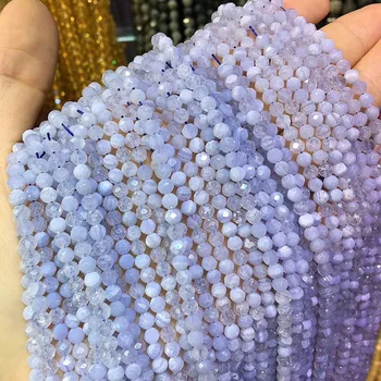 Бусины из натурального камня Граненые фиолетовые агаты Бусины 3мм 4мм для изготовления ювелирных изделий Ожерелье Браслет Аксессуары своими руками