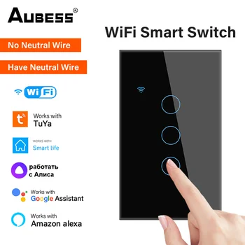 Aubess Power Monitor Switch 16A Wifi Smart Switch DIY Выключатель С функцией 2-полосного Управления Поддержка Yandex Alice Alexa Google Home