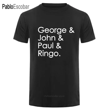 George & John & Paul & Ringo - Мужская футболка - 31 Цвет - Бесплатная Футболка С принтом P + P - S-XXL В Великобритании, Мужская Футболка С коротким рукавом, Черный стиль